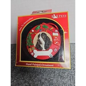 Springer Spaniel Hand Painted Christmas Dog Ornament Can Be Personalized For You